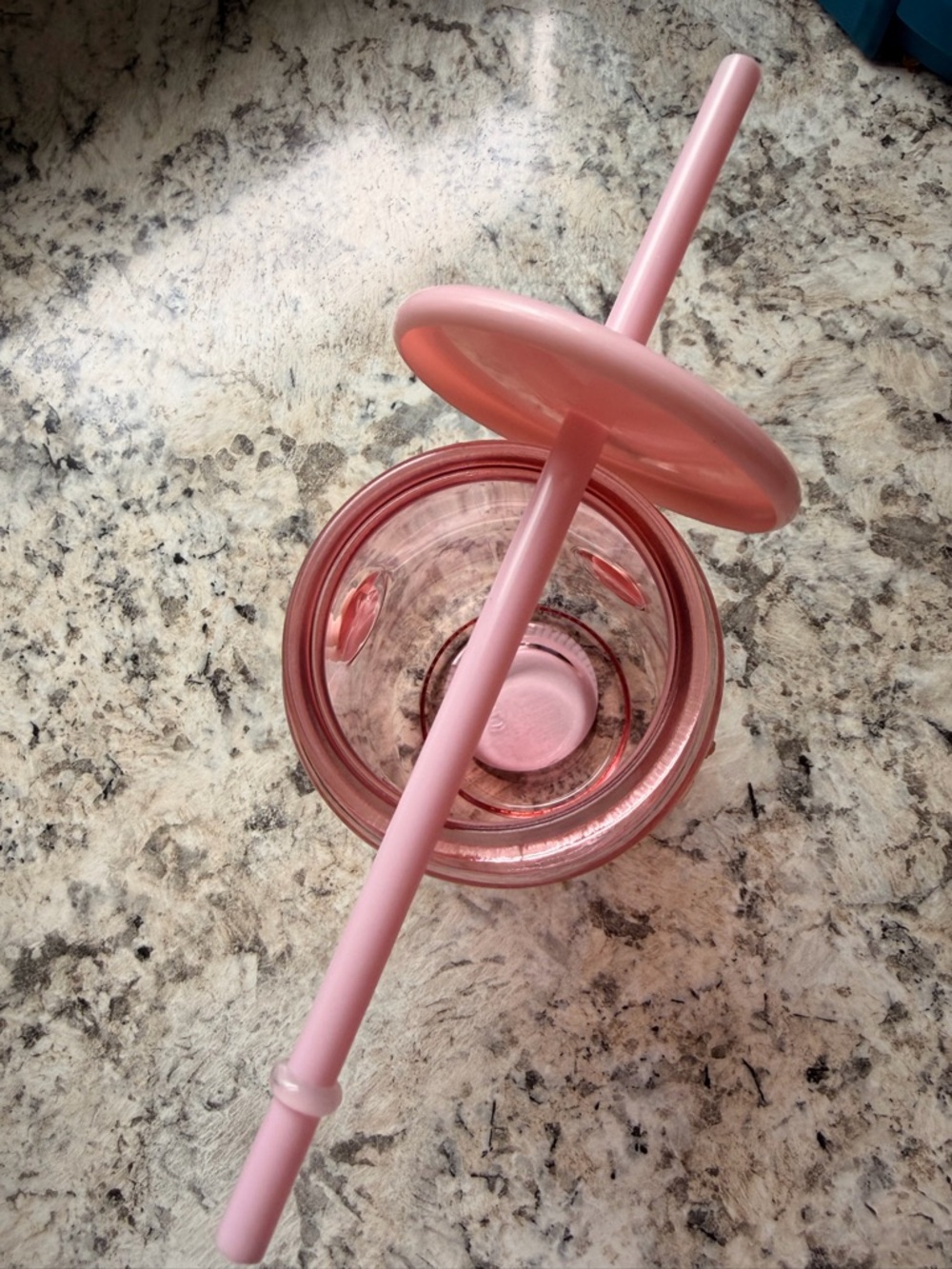 Pink Glass mason style tumbler with Lid and Straw - Picture 5 of 7